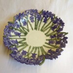 plate with purple flowers